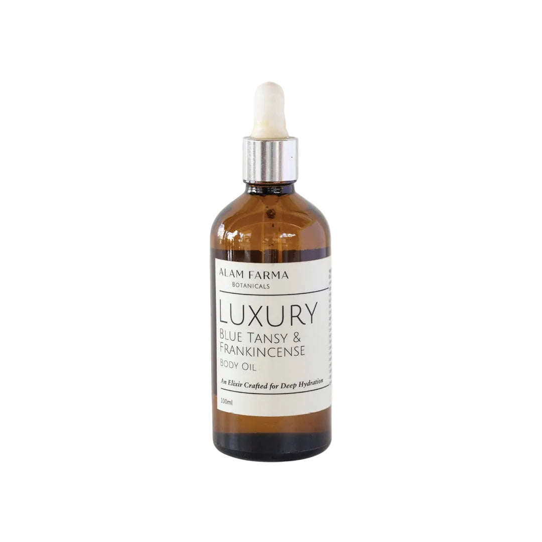 Body oil blue tansy frankincense, eco friendly products, bali wellness store, alchemy bali