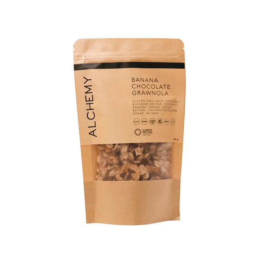 grawnola banana chocolate, wellness products, natural products, eco friendly products, bali wellness store, alchemy bali