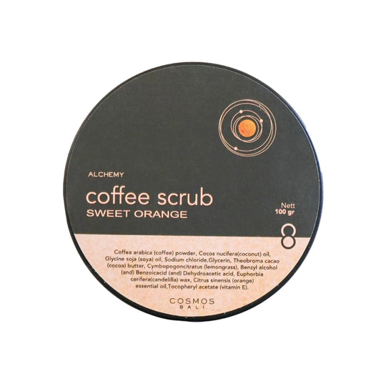 Scrub sweet orange, eco friendly products, bali wellness store, alchemy bali