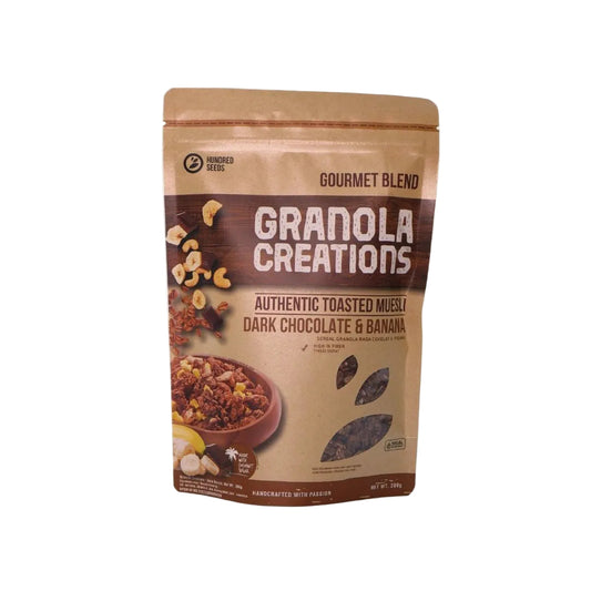 hundreed seed granola chocolate banana 200g, wellness products, natural products, eco friendly products, bali wellness store, alchemy bali