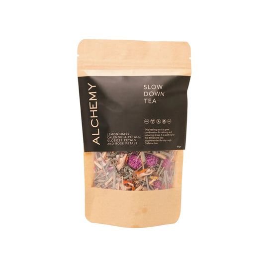 slow down tea, eco friendly products, bali wellness store, alchemy bali